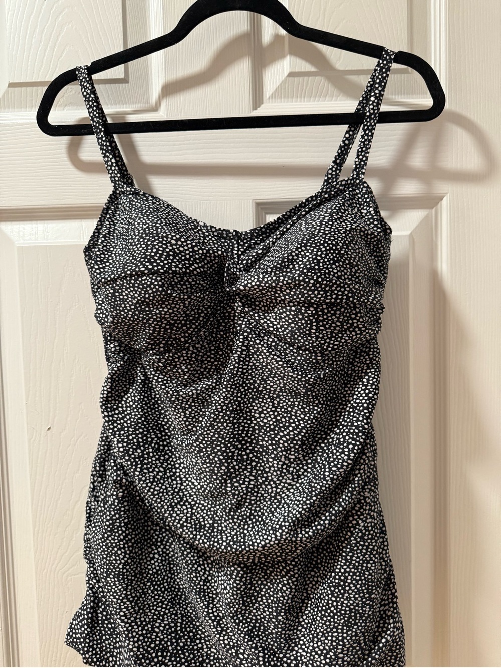 MeetCurve Black & White Polka Dot One-Piece Swimsuit - XL